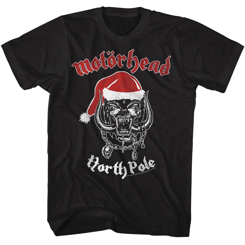 Black Motörhead t-shirt featuring Motörhead North Pole design