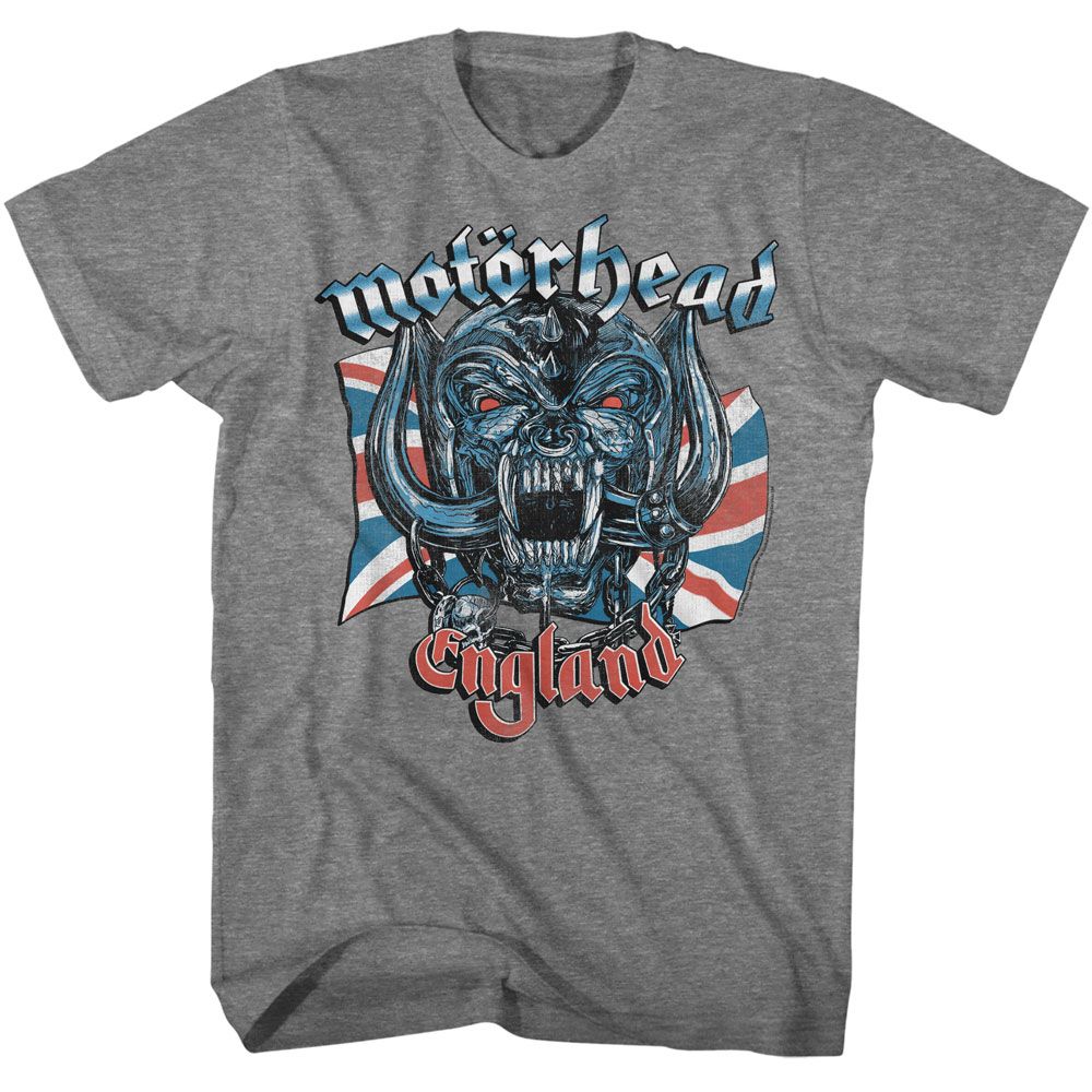 Graphite heather Motörhead t-shirt featuring Motörhead Union Jack England design