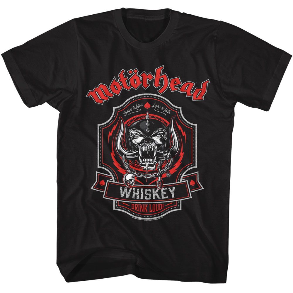 Black Motörhead t-shirt featuring Motörhead Drink Loud design