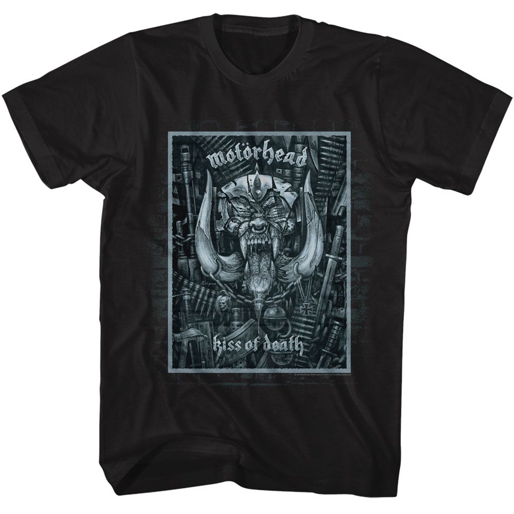 Black Motörhead t-shirt featuring Motörhead Kiss Of Death 2006 album design