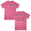 Retro pink heather Motörhead t-shirt featuring Motörhead Another Perfect Tour design (front and back)