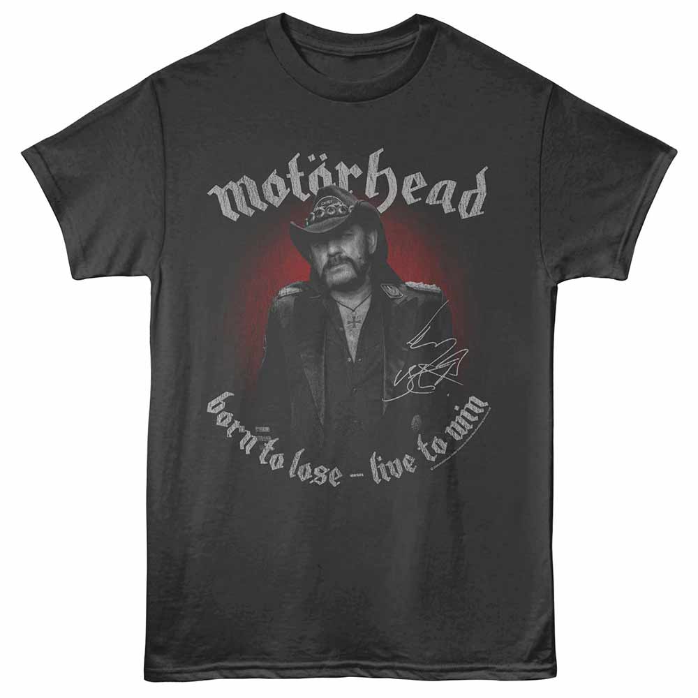 Smoke gray Motörhead t-shirt featuring a Lemmy Born to Lose design