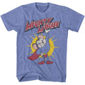 Light blue heather Mighty Mouse t-shirt featuring Mighty Mouse Lifting Logo design