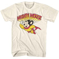 Natural Mighty Mouse t-shirt featuring Mighty Mouse Flying design