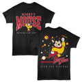 Black Mighty Mouse t-shirt featuring Mighty Mouse Space design (front and back)