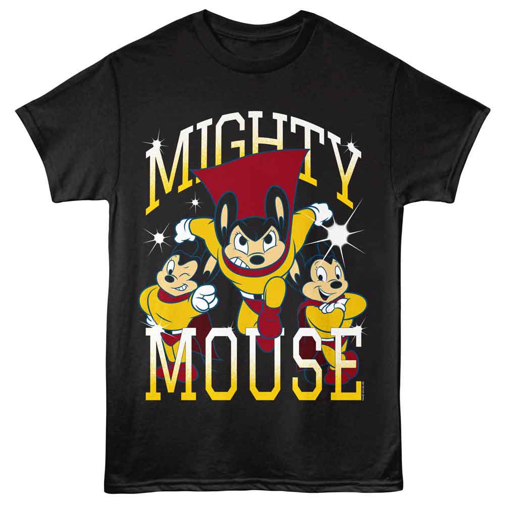 Black Mighty Mouse t-shirt featuring Mighty Mouse design