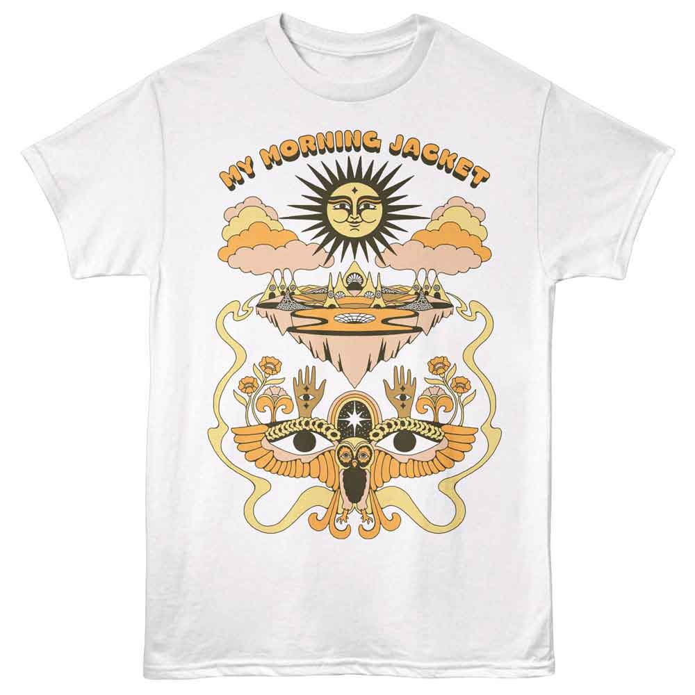 White My Morning Jacket t-shirt featuring My Morning Jacket Suniverse design