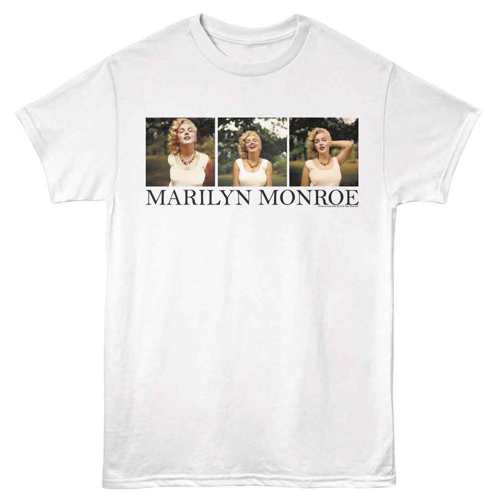 Three Photos Outdoors Marilyn Monroe t-shirt in white