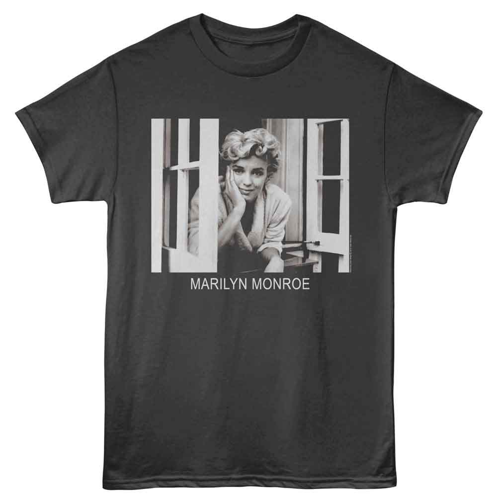 Looking Out Window Marilyn Monroe t-shirt in smoke gray