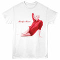 White Marilyn Monroe t-shirt featuring a Floor Pose design