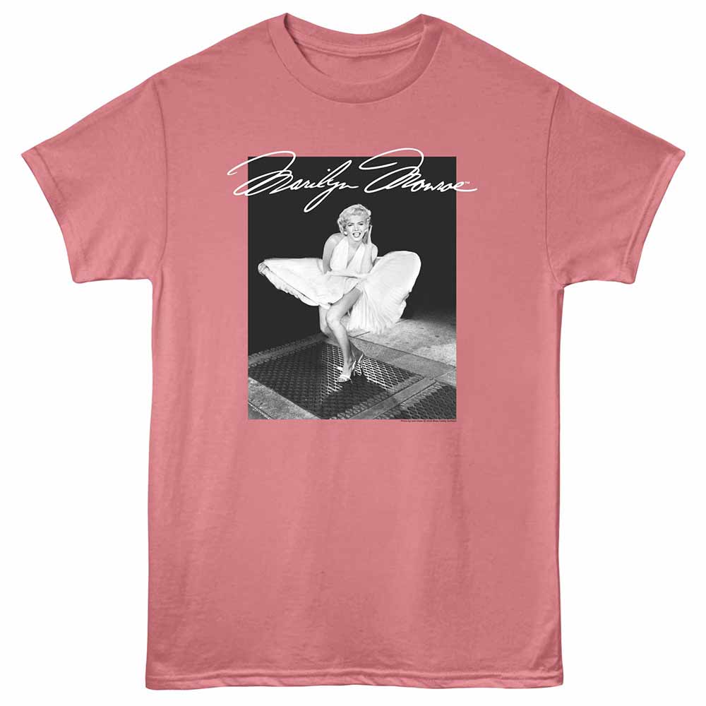 Mauvelous Marilyn Monroe t-shirt featuring a Windy Subway Grating design