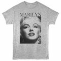 Gray heather Marilyn Monroe t-shirt featuring a Face design