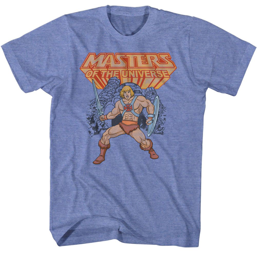 He-Man Masters of the Universe t-shirt in light blue heather