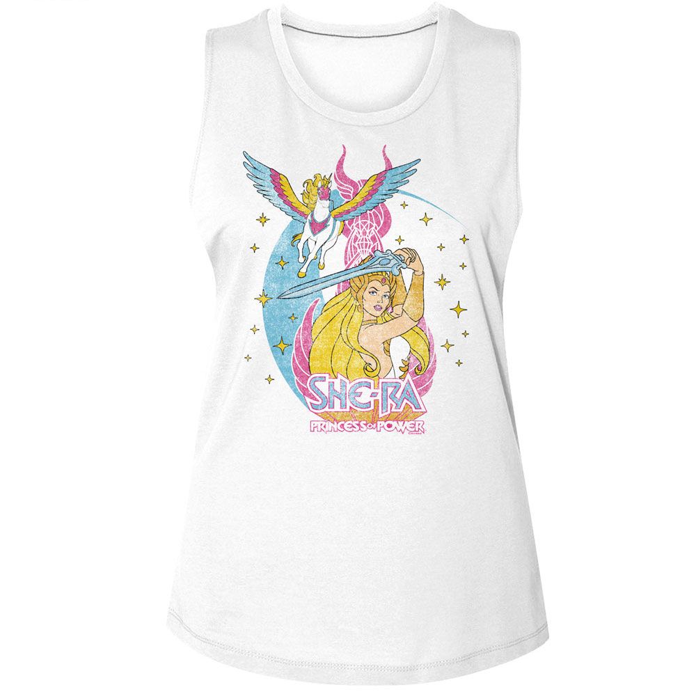 Masters of the Universe Ladies Muscle Tank - She-Ra Swift Wind Stars