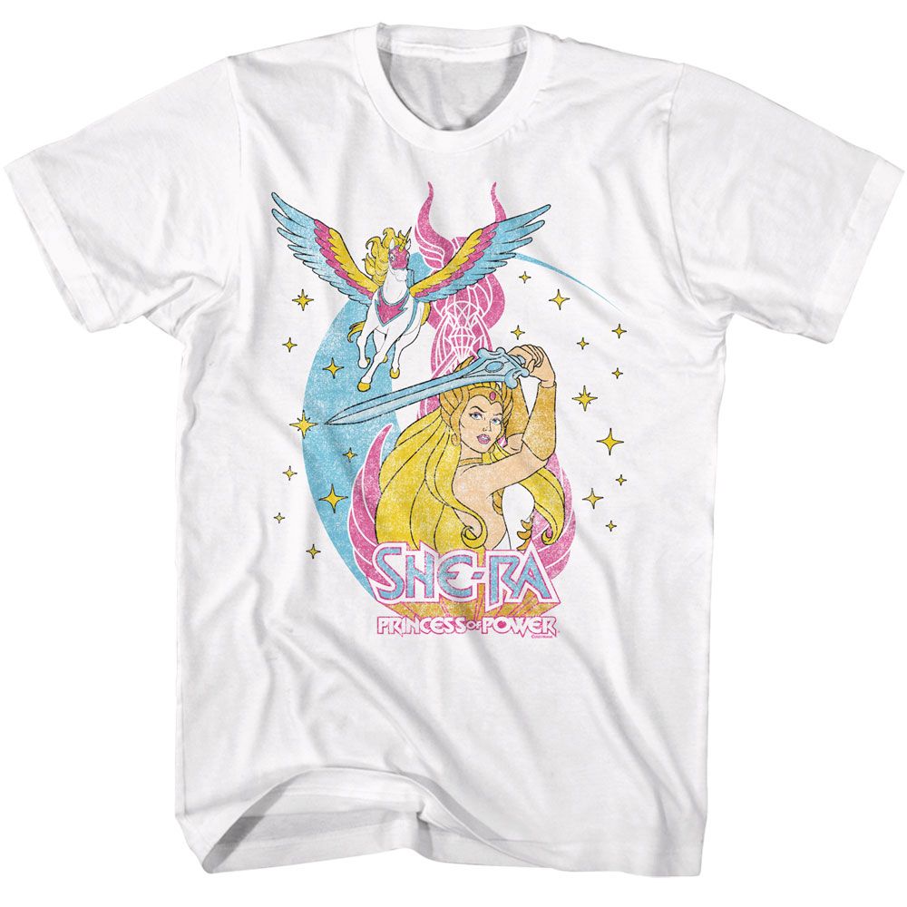 She-Ra Swift Wind Stars Masters of the Universe t-shirt in white