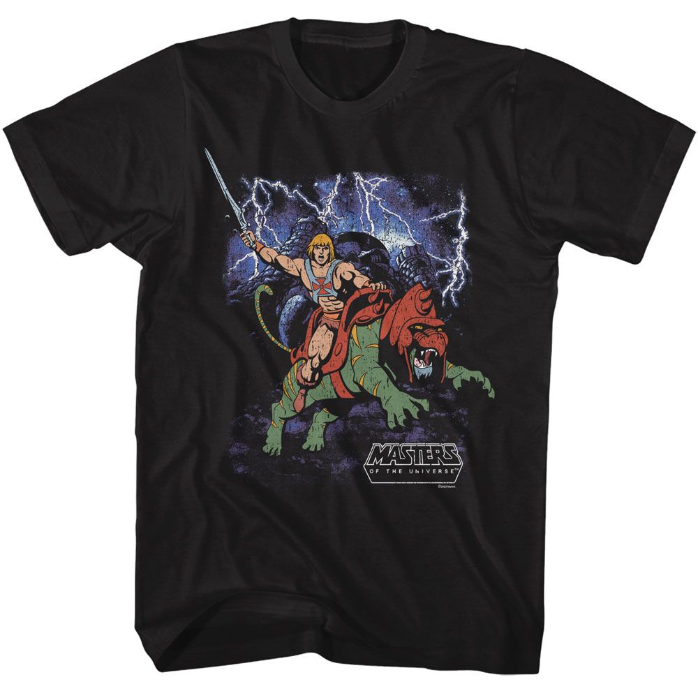 Battle Cat Charge Masters of the Universe t-shirt in black