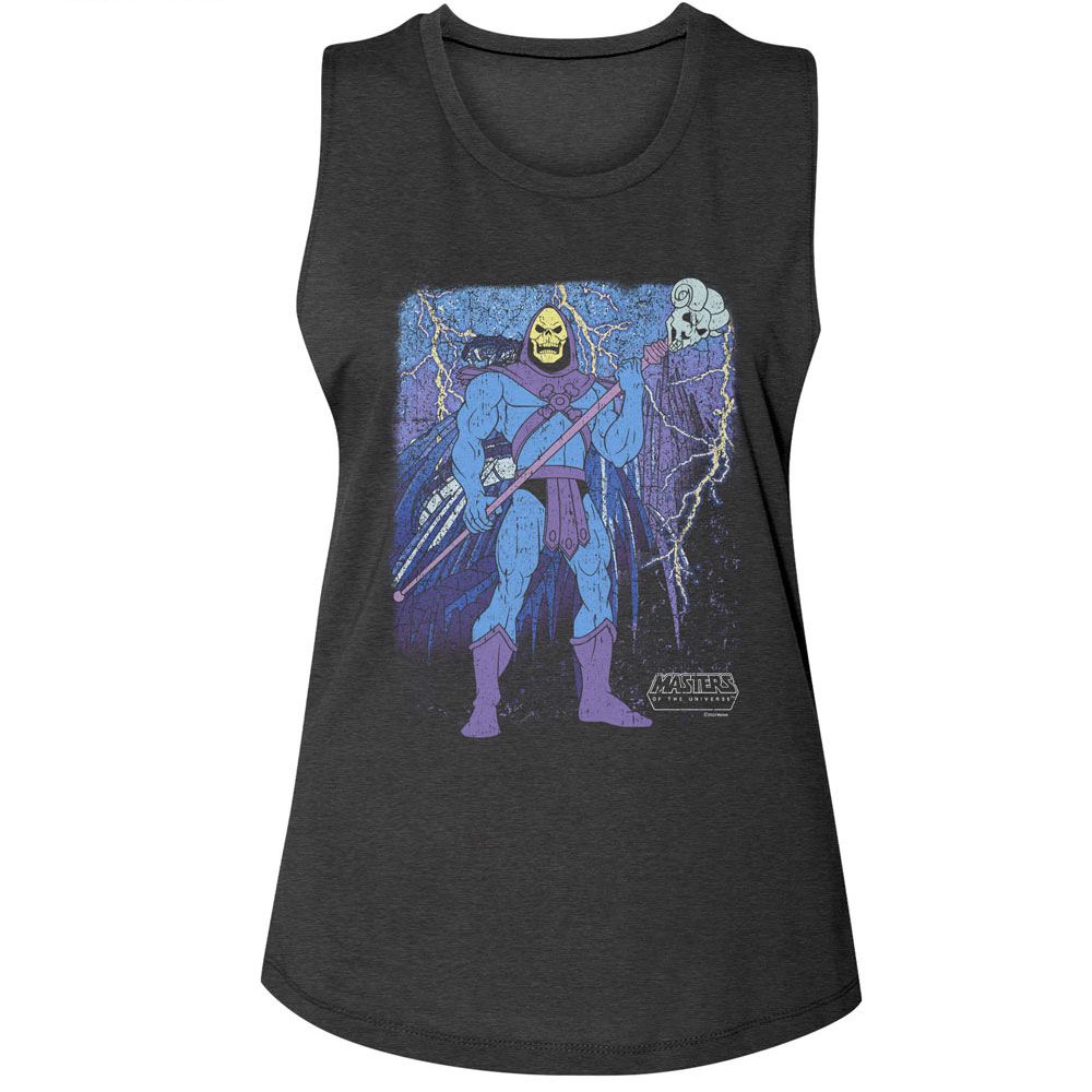 Masters of the Universe Ladies Muscle Tank - Skeletor and Skull Mountain