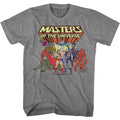 Desaturated Cast Masters of the Universe t-shirt in graphite heather