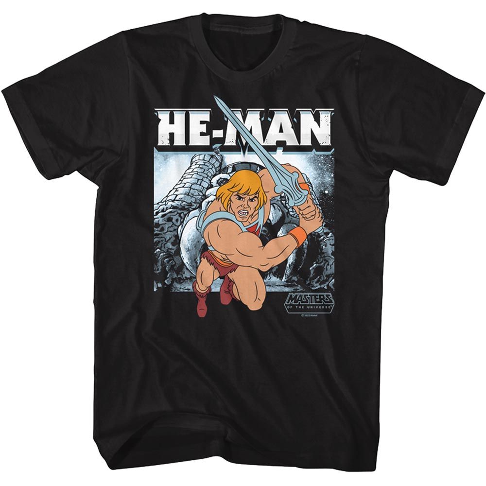He-Man Charging Masters of the Universe t-shirt in black