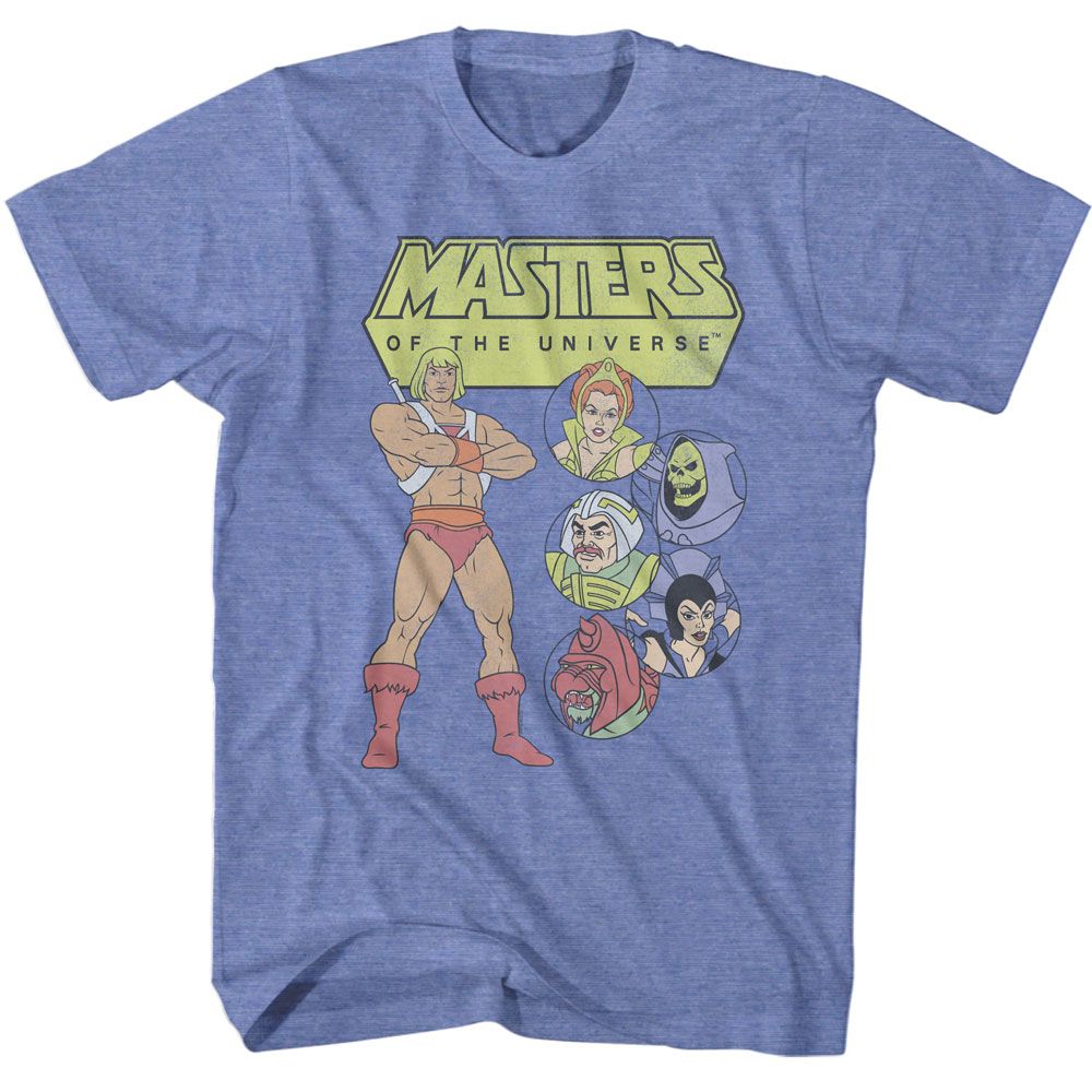 Character Circles Masters of the Universe t-shirt in light blue heather