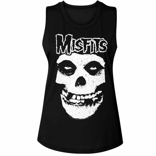 The Misfits Ladies Muscle Tank - Logo Outline Skull