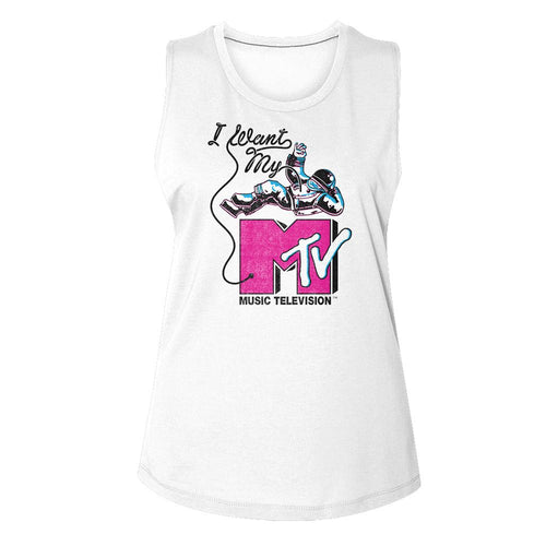 MTV Ladies Muscle Tank - I Want My Astronaut