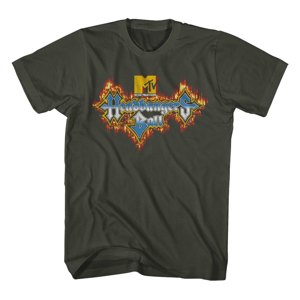 Headbangers Ball Fire Logo MTV t-shirt in smoke gray