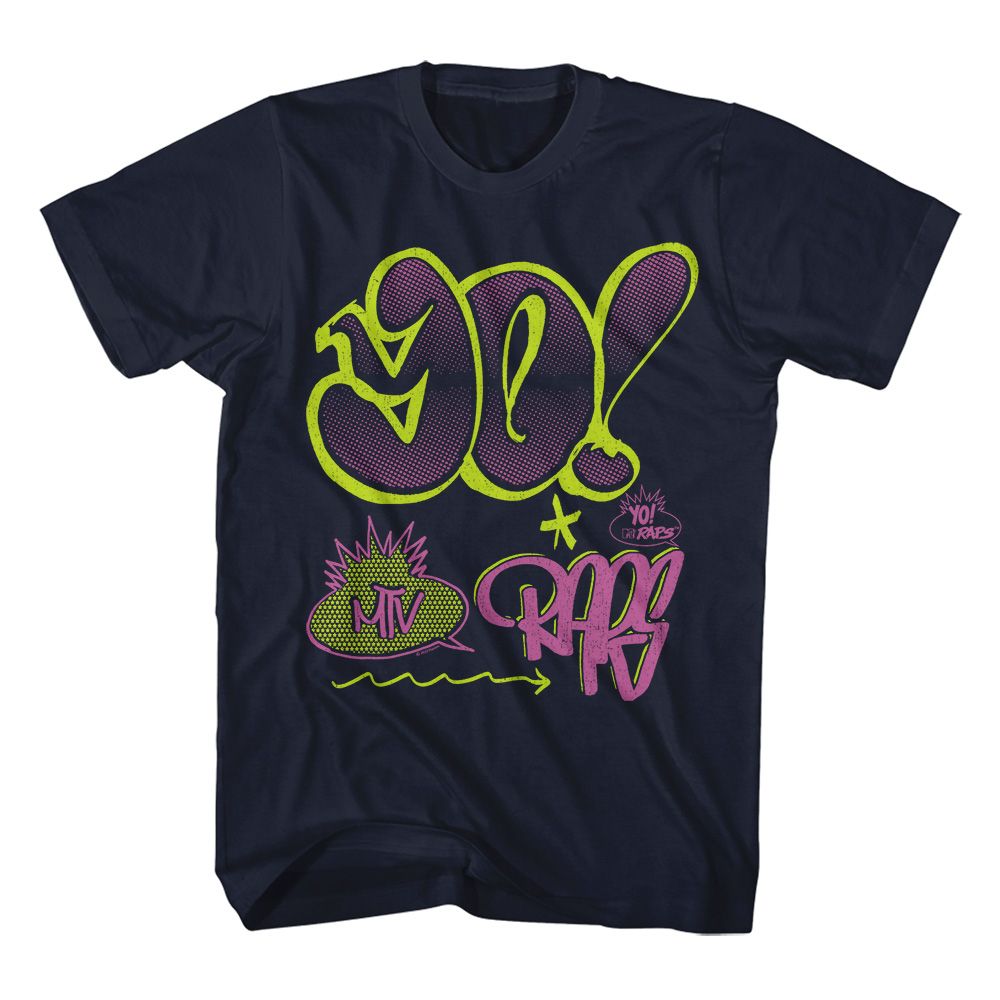 Yo! MTV Raps Graffiti MTV t-shirt in navy