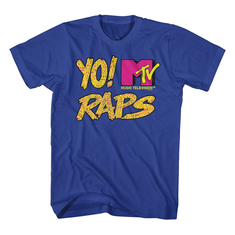 Yo! MTV Raps Texture MTV t-shirt in royal blue