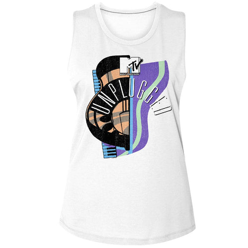 MTV Ladies Muscle Tank - Guitar Hat Piano
