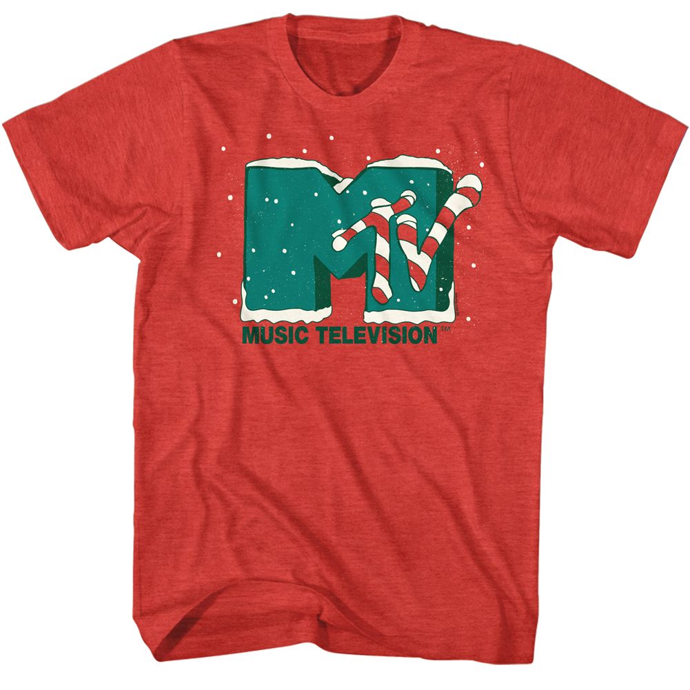 Christmas MTV t-shirt in red heather