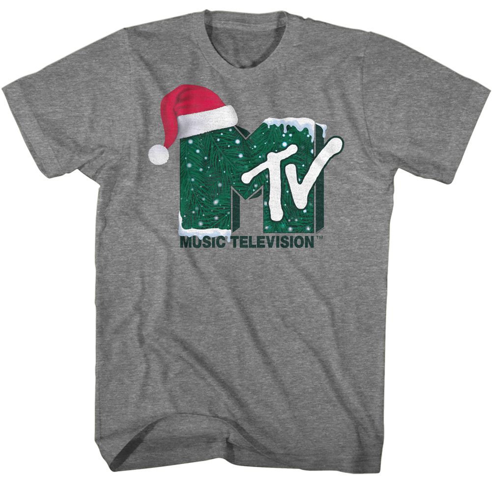 Santa Hat MTV t-shirt in graphite heather