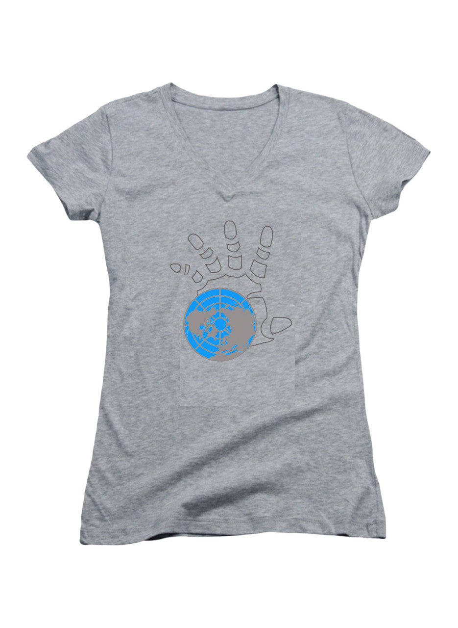 Gray Majestic 12 Juniors V-Neck T-Shirt