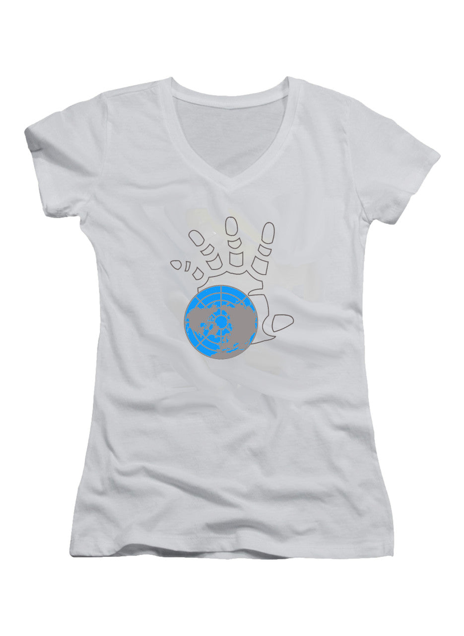 White Majestic 12 Juniors V-Neck T-Shirt