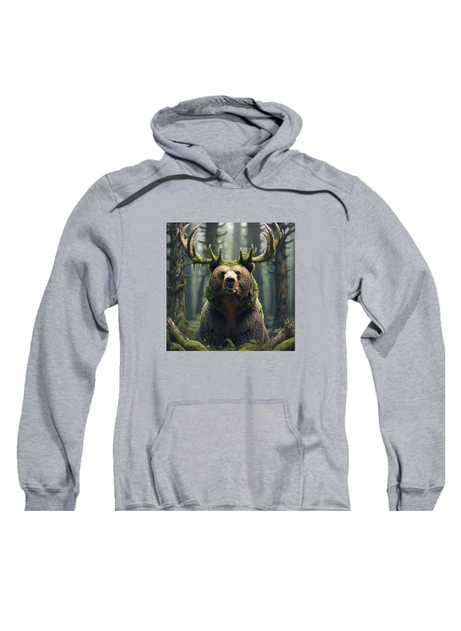 Gray Majestic Bear Hoodie
