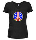 Black Military Logo Juniors V-Neck T-Shirt