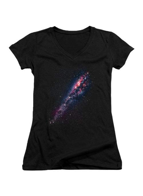 Black Wonders of the Milky Way Juniors V-Neck T-Shirt