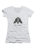 White Ministry of Information Juniors V-Neck T-Shirt