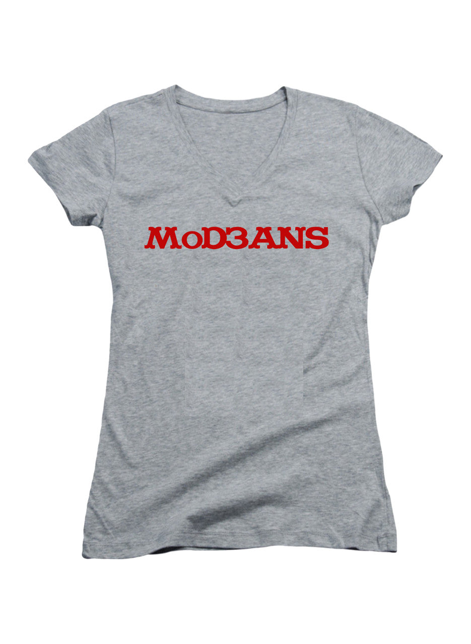 Gray Modeans 3 Juniors V-Neck T-Shirt