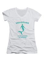 White Moisture Juniors V-Neck T-Shirt