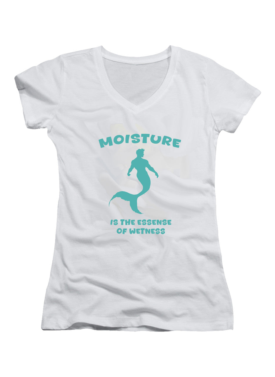 White Moisture Juniors V-Neck T-Shirt