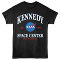 Black NASA t-shirt featuring a Kennedy Space Center design