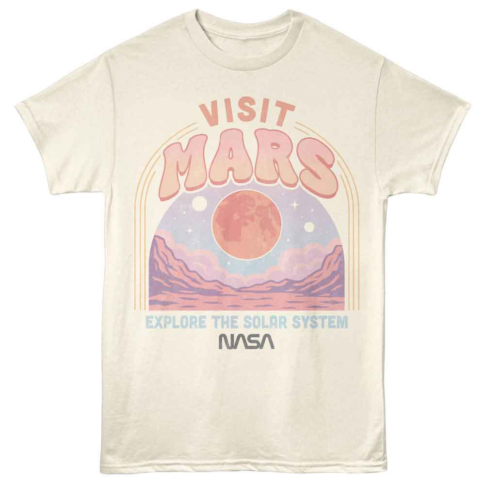 Natural NASA t-shirt featuring a Visit Mars design