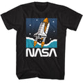 Black NASA t-shirt featuring a Shuttle in space design