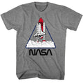 Graphite Heather NASA t-shirt featuring a NASA triangle design