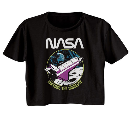 NASA Ladies Crop Top - Explore the Universe - Black