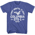Royal Heather NASA t-shirt featuring a Columbia STS-1 design