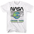 White NASA t-shirt featuring a Cosmic Tour design