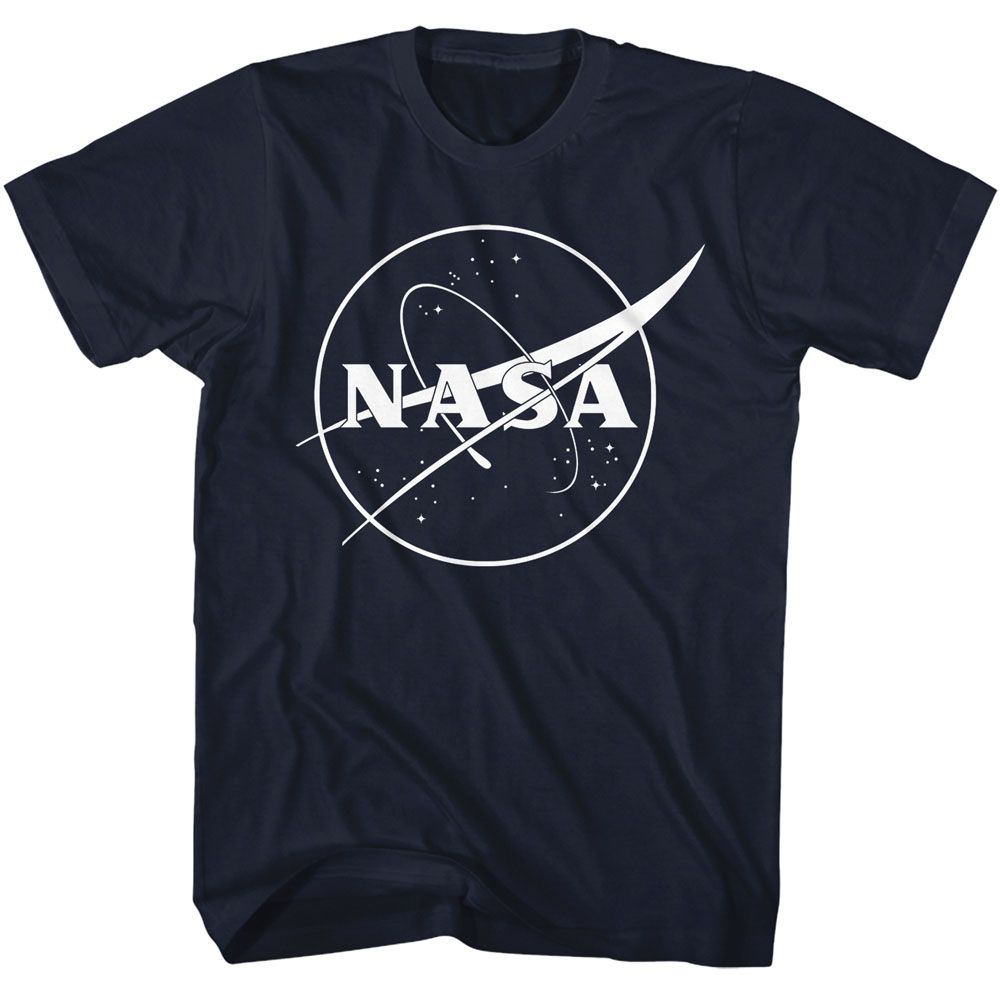 Navy NASA t-shirt featuring a one-color Meatball logo design