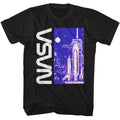 Black NASA t-shirt featuring a Launch Pad design